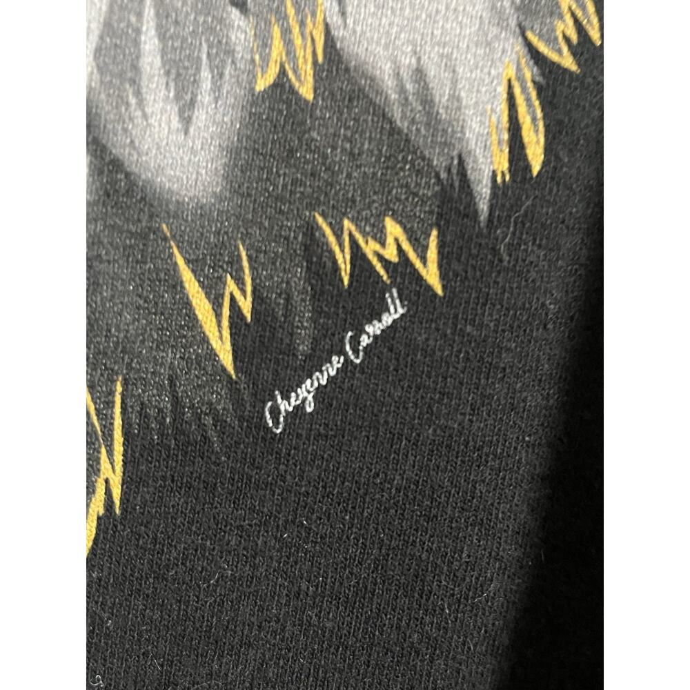 Vintage Wolf Mens Sweatshirt Black Size L Pullover 90s Howl - Picture 2 of 6